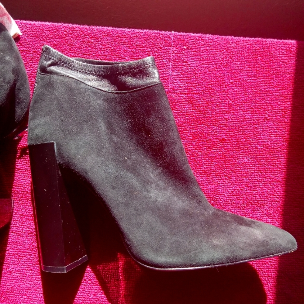 Black suede women's booties